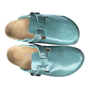 Birkenstock Betula Green-Blue Speckled Boston Clogs 5